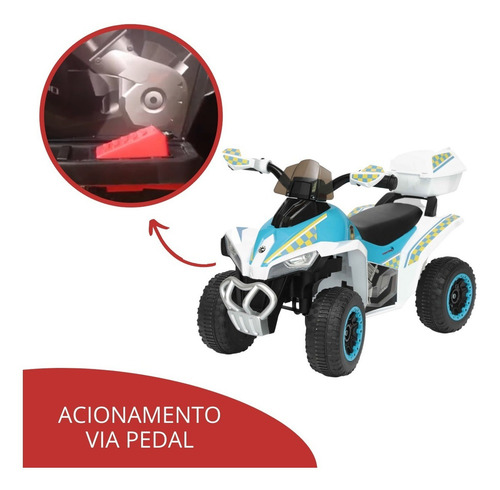 Mini Quadriciclo Moto Elétrica Infantil Importway Policia