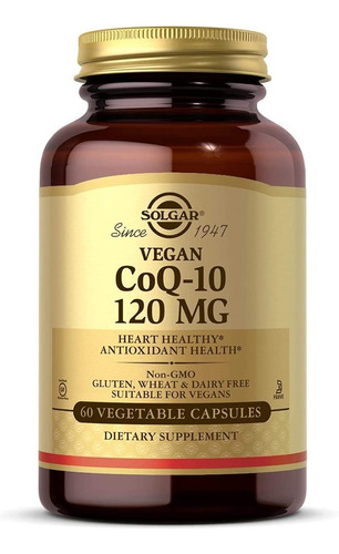 Coq10 Vegano 120 Mg 60 Capsulas Vegetales Solgar