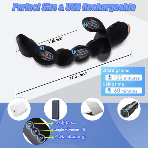 Vibrador Anal Beads Plug Butt Vibrator Para Adultos, Juguete