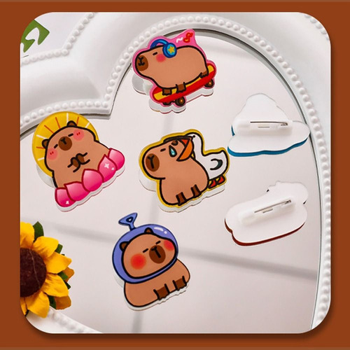 6 Peças De Broche De Capivara, Faça Você Mesmo, Emblema De C