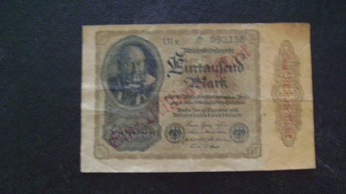 Antiguo Billete Alemania 1000millones Marcos 1922 Serie 4.13