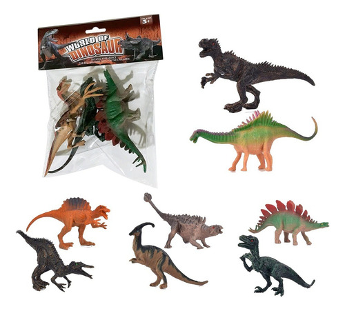Dinosaurios De Goma Rellenos Set X3 Figuras 12cm Juguete