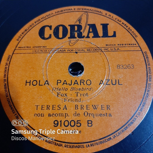 Pasta Teresa Brewer Con Acomp Orquesta Coral C157