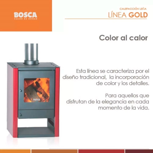 Salamandra Bosca Gold 380 Bordeaux Estufa Leña 9100kca 180m2