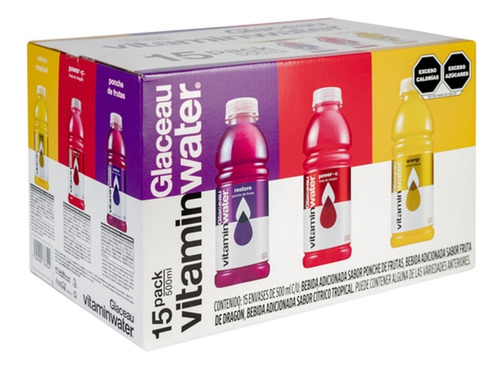 Bebidas Vitamin Water Surtido 15 Pzs 500ml C/u