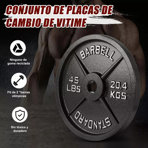 Pesas Discos Aptas Para Barras Mancuernas Gimnasio 45lbs