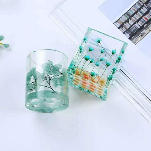 Imagen 3 de 8 de Resina Cristal Epoxi Joyas 375 Grs Aqua Glass Sin Burbujas
