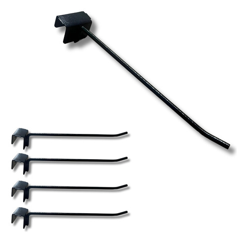 Gancho Para Gôndola 30cm - Kit 5 Unidades Cor Preto