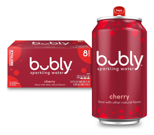 Agua Carbonatada Cereza 12 Oz Latas 8 Pack