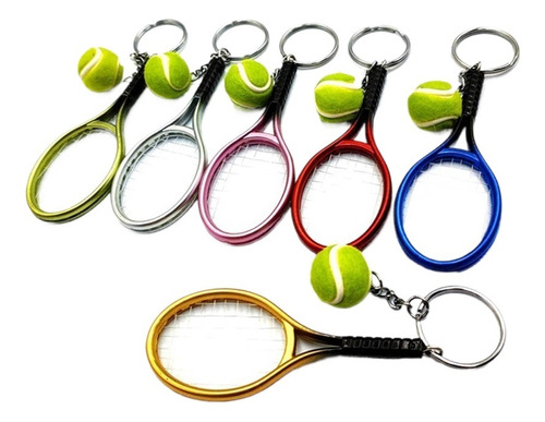 18 Piezas De Raqueta De Tenis, Llavero Y Colgante, Accesorio