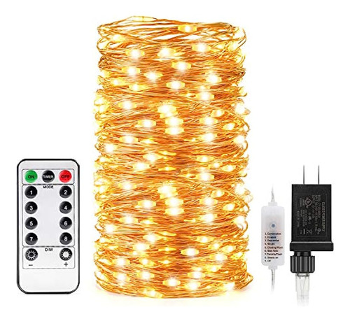 Cadena Led Alambre De Cobre Hada Navidad Control Remoto...