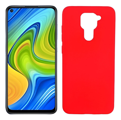 Funda Silicone Case Para Xiaomi Redmi Note 9 Rojo Lisa
