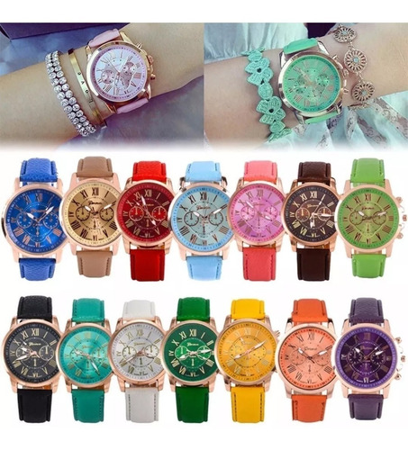 Relojes Geneva Al Por Mayor, Informales Para Hombre/mujer