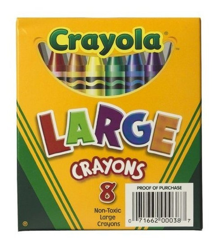 Crayola 8ct Crayones Grandes Ascensor Tapa De La Caja.