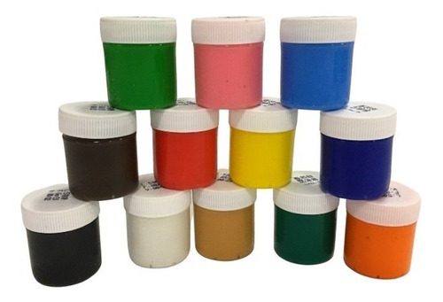 Tempera Guache 12 Cores 15 Ml Cada Pote