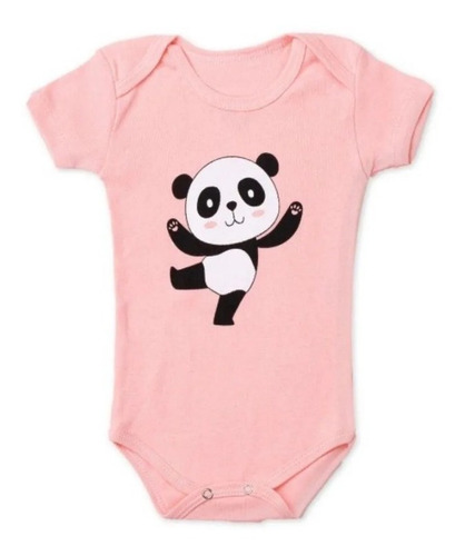 3 Pç Roupa Bebê Body Algodão Panda Neném Menina 0 A 3 Meses
