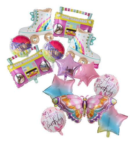 Globos Patín Barbie Fiesta Decoraciones Cumpleaño 13pcs