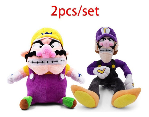 2pcs Super Mario Bros Wario Waluigi Muñeco Peluche Juguete
