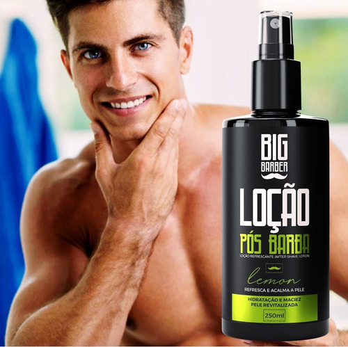 Loção Pós Barba Big Barber 250ml Lemon Spray Pele Sensível