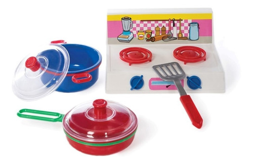 Juego Cocina Infantil Juguete Con Olla Sarten Petit Gourmet 102 Color Blanco