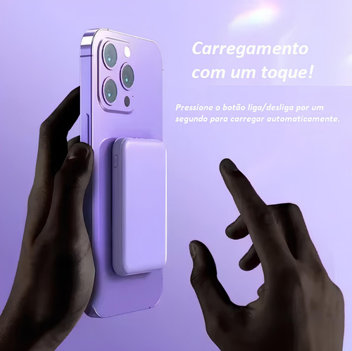 Carregador Portátil Compatível Com Apple iPhone 10.000 Mah Power Bank Carregador De Indução Para iPhone Bateria Magsafe Magnético Ios Carregamento Turbo Fonte Sem Fio Mag Safe Bateria Para iPhone Brco