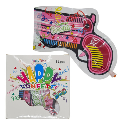 Pistola Inflable Cotillón Confetti Caja 12 Uds Año Nuevo Fie