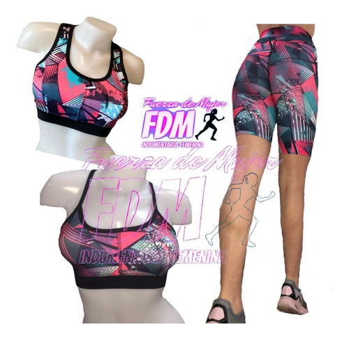 Conjunto De 2 Bikers + 2 Tops Fdm Talles Grandes Especiales 