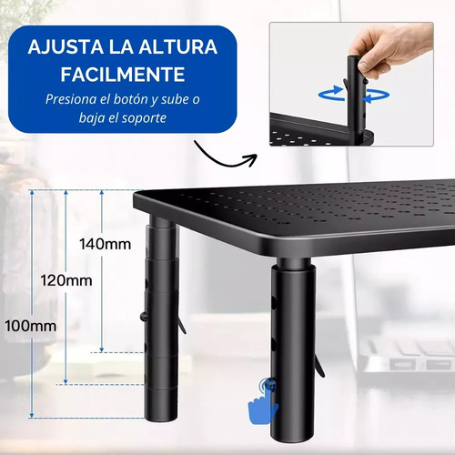 Base Mesa Monitor Alzador Soporte 3 Niveles Notebook Pc