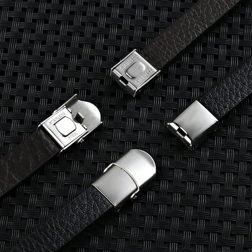 Manilla Pulsera Brazalete Acero Inoxidable Cuero Para Hombre