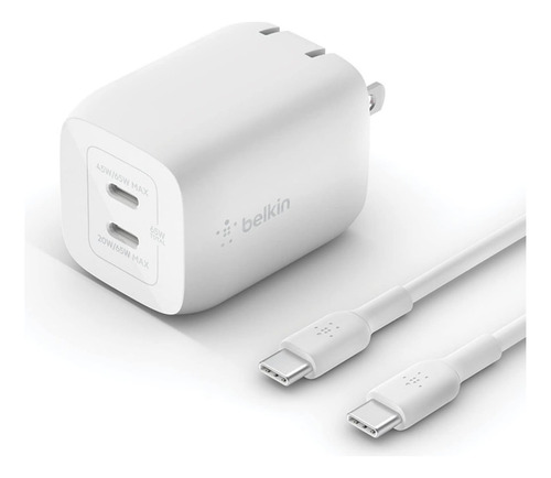 Belkin Boostcharge Pro 65w Dual Usb-c Gan Wall Charger, Mult