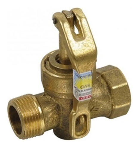 Llave Para Gas Candado 1 PuLG Hembra Macho Bronce Aprobado