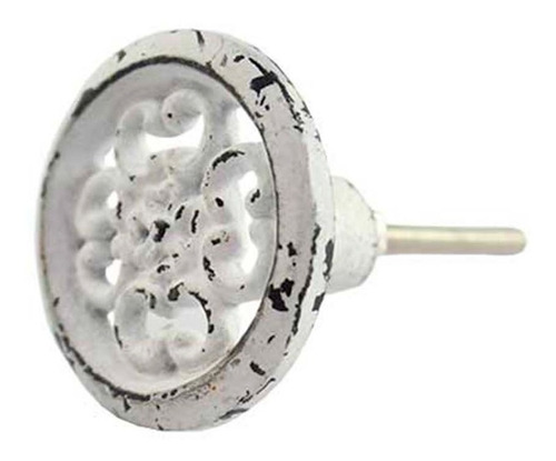 2 X Puxador Decorativo Redondo Metálico Branco Gavetas Porta