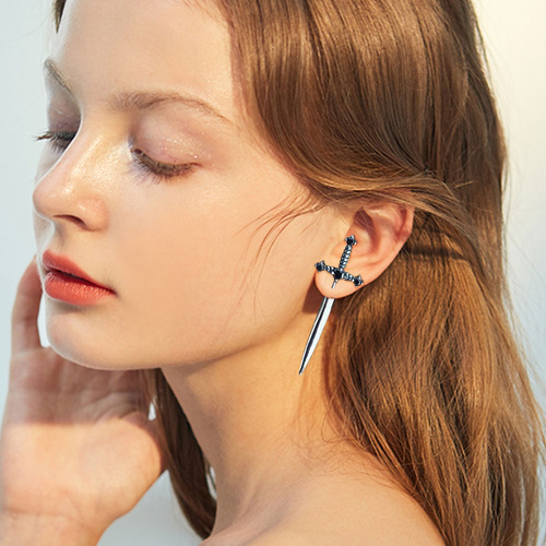 Pendientes Con Forma De Espada Gótica En Forma De X Para Muj