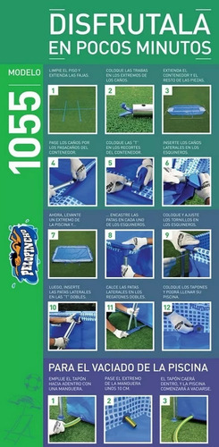 Imagen 4 de 4 de Pileta estructural rectangular Pelopincho 1055 con capacidad de 4500 litros de 3m de largo x 2m de ancho azul