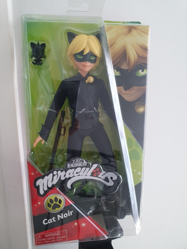 Miraculous Ladybug Boneco Cat Noir Playmates Lacrado, Novo