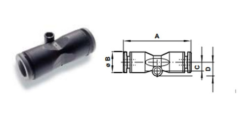 Conector Recto De Tubo A Tubo 5/16 (8mm) A 1/4