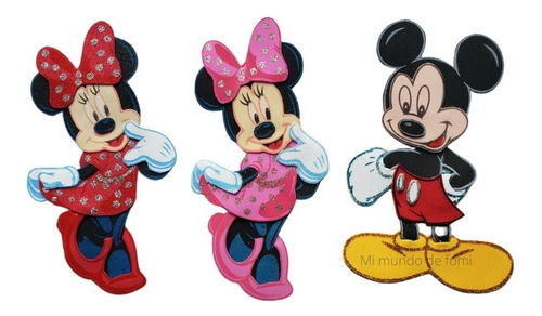 Minnie/mickey Mouse. 10 Figuras De Foamy De 23 Cm. 
