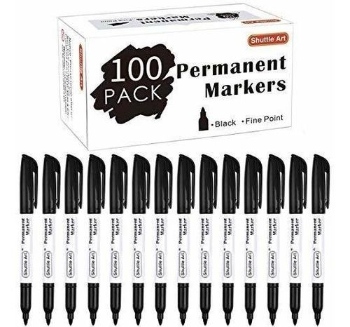 Marcadores Permanentes Negro Paquete De 100 Secado Rapido 