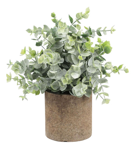 Planta Suculenta Falsa Artificial En Maceta Mini Eucalipto