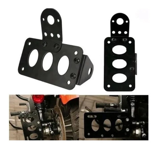 Porta Placa Resistente Adaptador Lateral Para Moto Universal