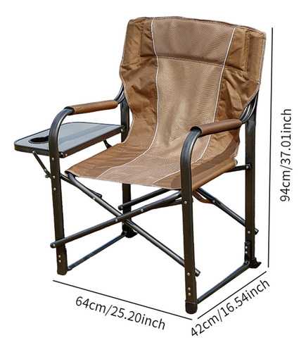 Silla De Director Para Acampar Con Mesa Auxiliar, Silla