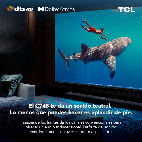 Qled 65 Tcl 65c745 4k Hdr Smart Tv Google Tv