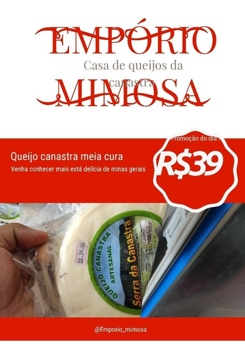 Imagem 1 de 1 de Queijo Canastra Meia Cura O Melhor De Minas