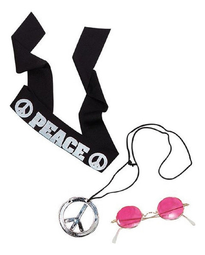 Juego De Accesorios De 5 Piezas Con Traje Hippie - Gafas
