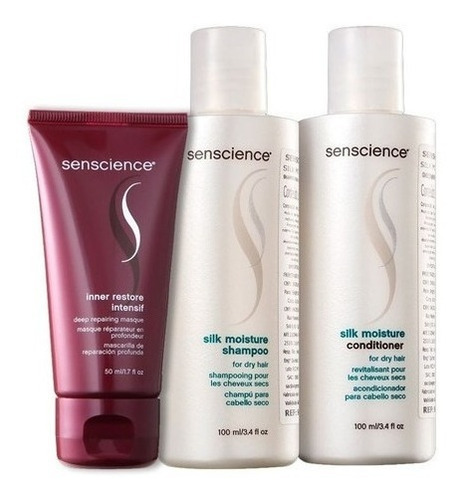 Senscience Silk Moisture Sh 100ml +cond100ml+ Máscara 50ml