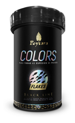 Poytara Colors Flakes Black Line - Pote 10g - Ração Peixes