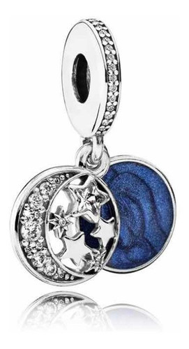 Charm Plata Pandora Original Noche Estrellada Azul