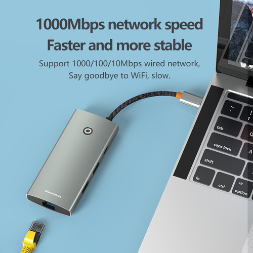 Hub Usb C Adaptador Hdmi 2.0 Usb 3.0 Pd Lan 1000mbps