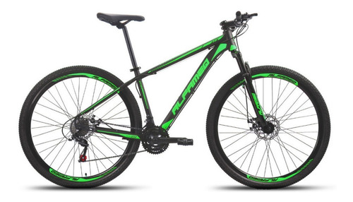 Mountain bike Alfameq ATX aro 29 15 21v freios de disco mecânico câmbios Indexado mtb cor preto/verde