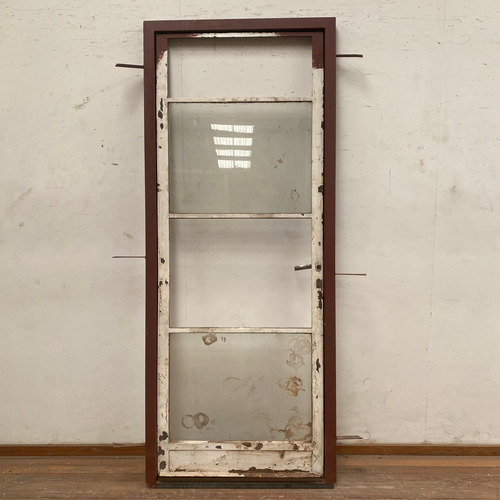 Puerta De Una Hoja En Hierro - Cod: 6701 Gris (Usado)